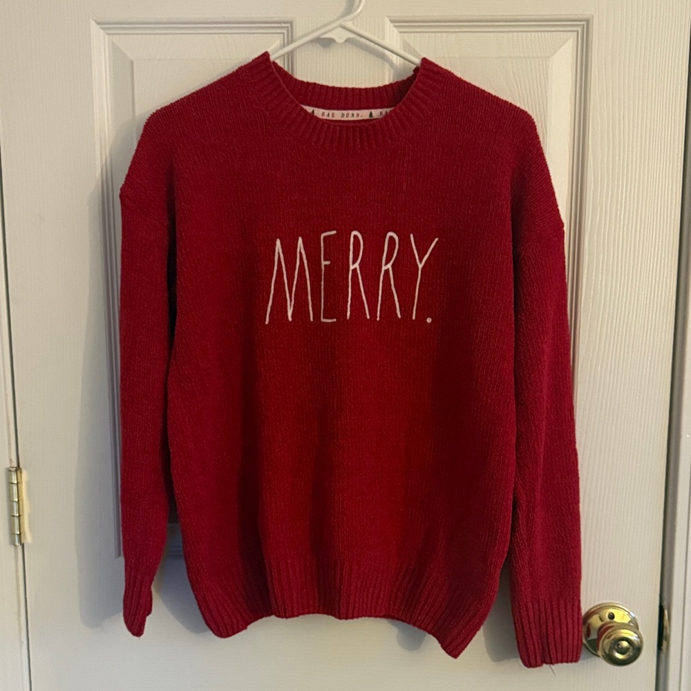 Rae Dunn Festive Red Sweater
